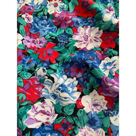 80s Floral Faux Wrap Blouse SZ 10 - Picture 4 of 8
